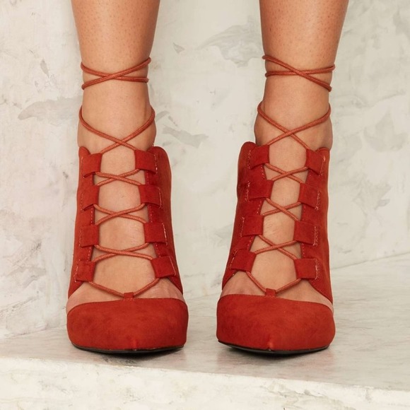 NWOT Nasty Gal | Point It Out Lace-Up Heels | 7.5 - Picture 2 of 12